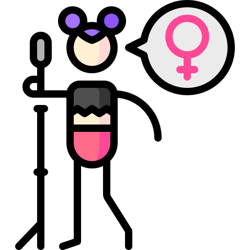 Woman Puppet Characters Lineal Color icon