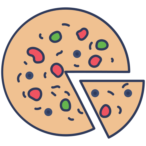 Pizza Dinosoft Lineal Color icon