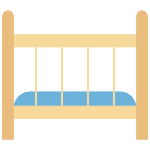 Baby bed Dinosoft Flat icon