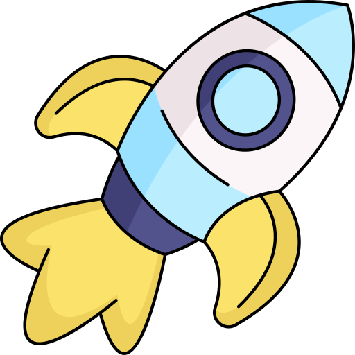 Rocket Generic Thin Outline Color icon