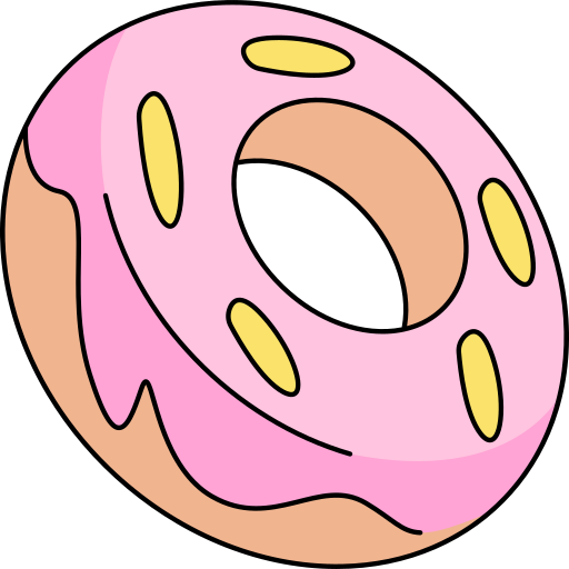 Donut Generic Thin Outline Color icon