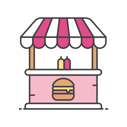 Burger cart Generic Outline Color icon