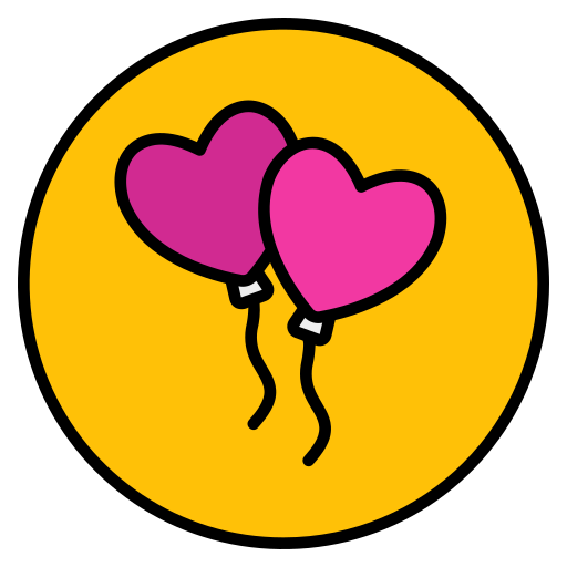 Сердце воздушный шар Generic Outline Color иконка