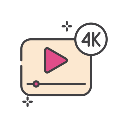 4k-film Generic Outline Color icoon