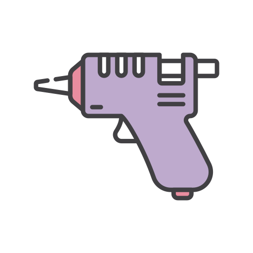 pistola de pegamento Generic Outline Color icono