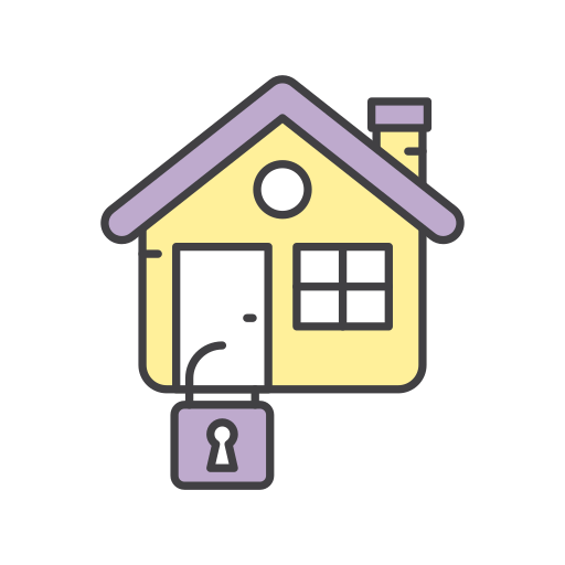 House and lock Generic Outline Color icon