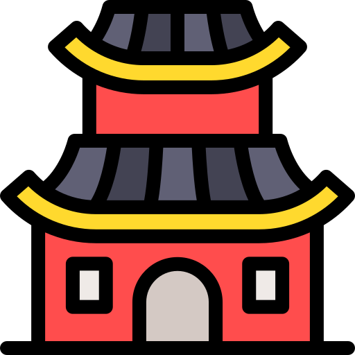 Китайский храм Generic Outline Color иконка