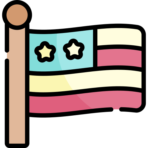 stany zjednoczone ameryki Kawaii Lineal color ikona