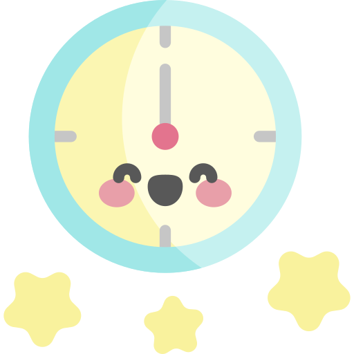 reloj Kawaii Flat icono