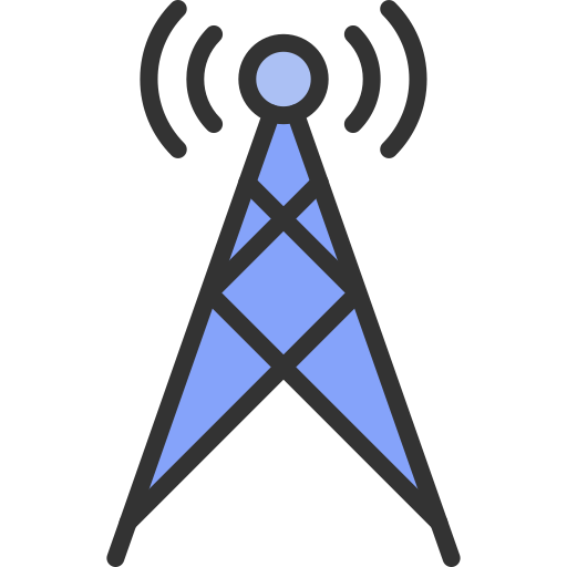 torre de radio Generic Outline Color icono