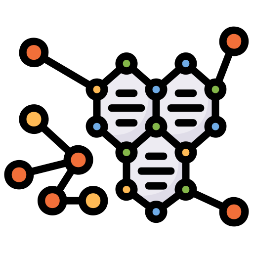 Molecular Generic Outline Color icon