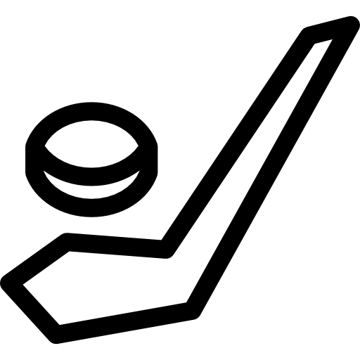 bastone e disco da hockey su ghiaccio  icona