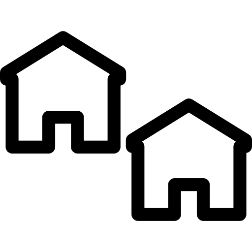 due piccole case  icona