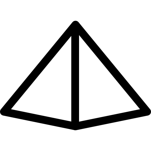 Pyramid with one dark side  icon
