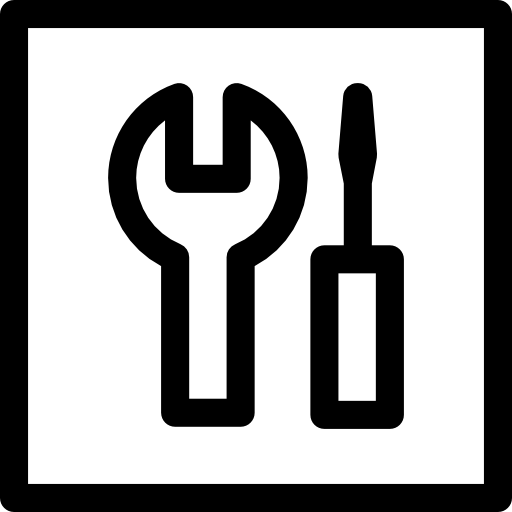 moersleutel en schroevendraaier teken  icoon