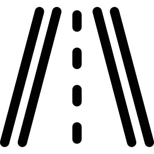 Road with broken line  icon