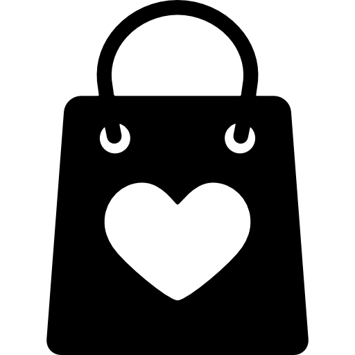 bolso con corazón  icono