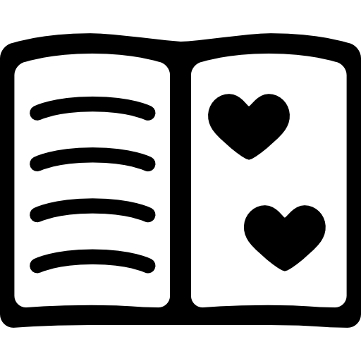 notitieboekje met hartjes  icoon