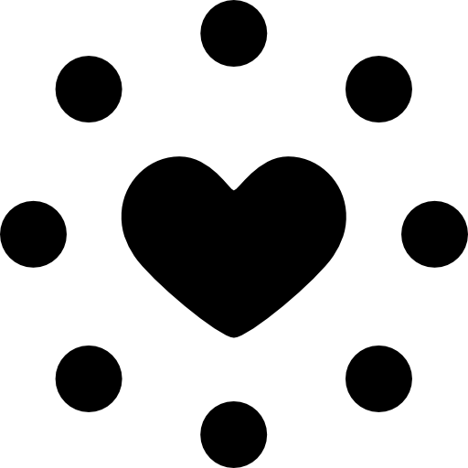 corazón con círculos  icono