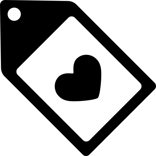 prijskaartje met hart  icoon