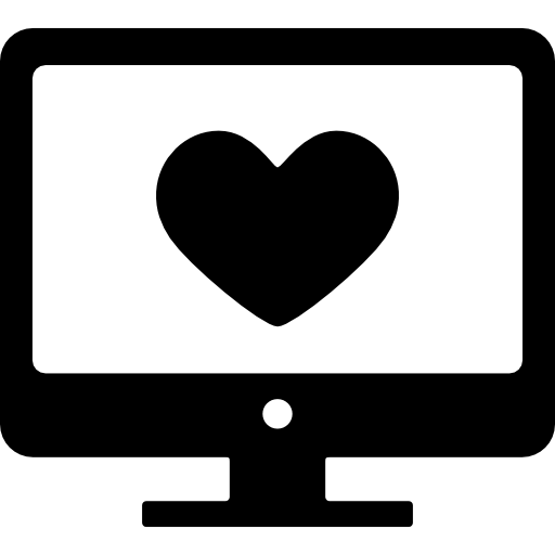 tela de computador com coração  Ícone