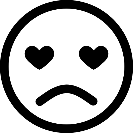 droevige liefde-emoticon  icoon