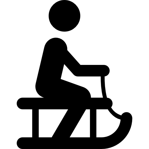 persona montada en trineo  icono