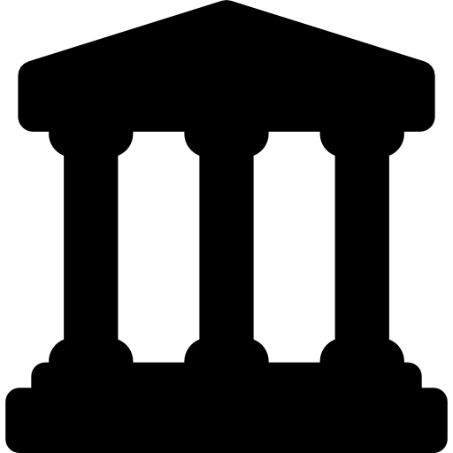 edificio bancario con columnas  icono