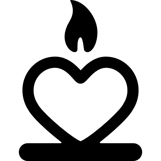 Candle with a heart  icon