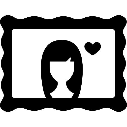 Girl with a heart in a picture  icon