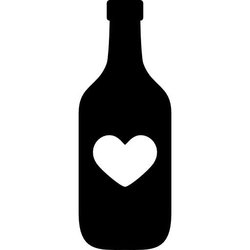 bouteille avec un coeur  Icône