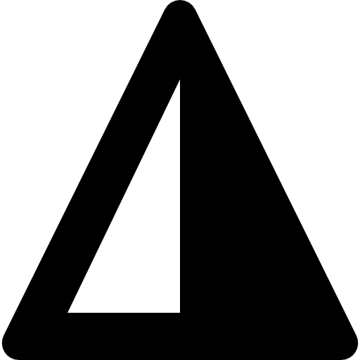 triangolo diviso in due parti  icona