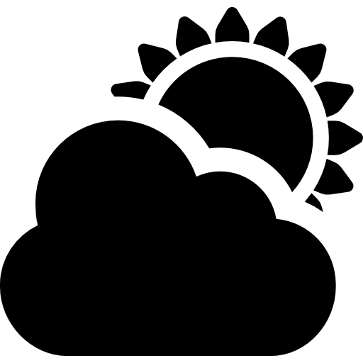 słońce częściowo schowane za chmurą  ikona