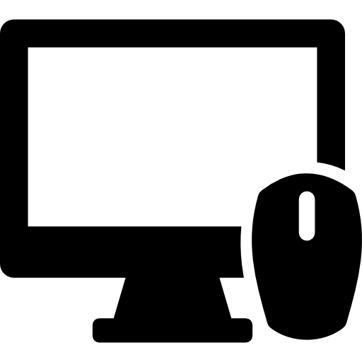 computermonitor en muis  icoon