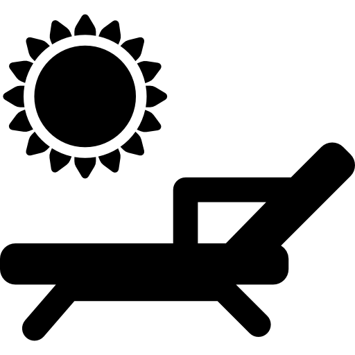 chaise longue sous le soleil  Icône