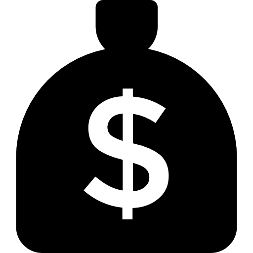sac d'argent avec signe dollar Basic Rounded Filled Icône