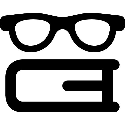 boek en bril  icoon