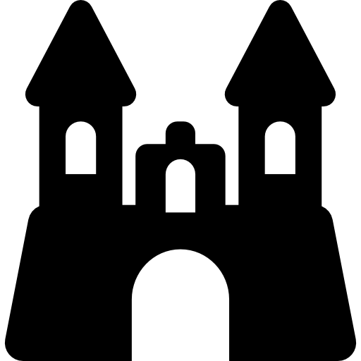 castello di sabbia con due torri  icona