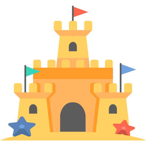 zamek z piasku Flaticons.com Lineal Color ikona