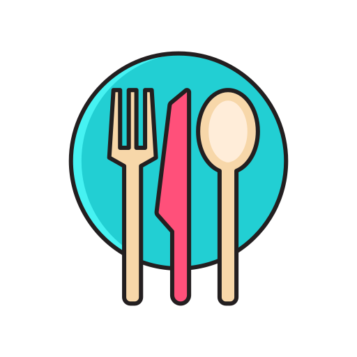 Cutlery Generic Thin Outline Color icon