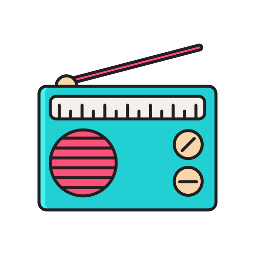 radio Generic Thin Outline Color icona