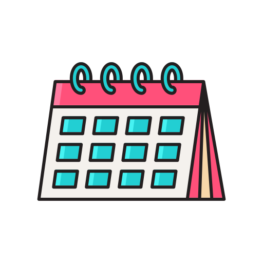 kalendarz biurkowy Generic Thin Outline Color ikona