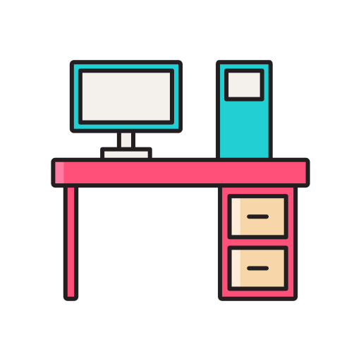 biurko Generic Thin Outline Color ikona