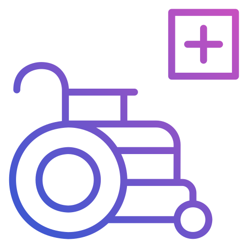 wózek inwalidzki Generic Gradient ikona