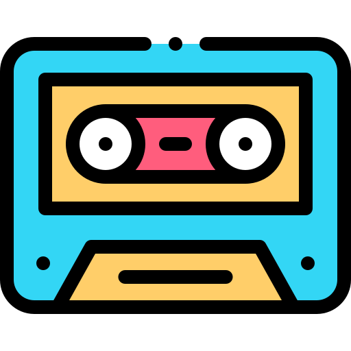 Cassette Detailed Rounded Lineal color icon