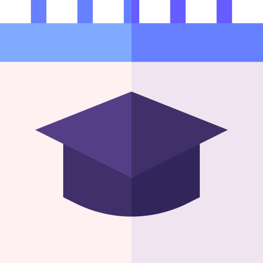 졸업 모자 Basic Straight Flat icon