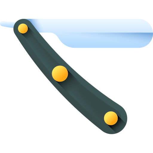 cuchilla de afeitar 3D Color icono