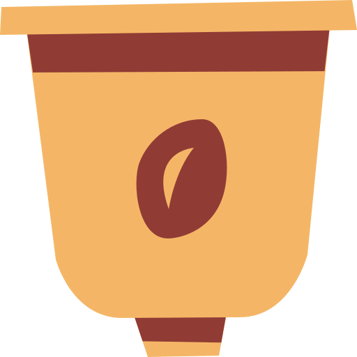 kapsułka z kawą Cartoon Flat ikona