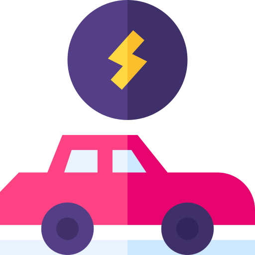 elektrische auto Basic Straight Flat icoon