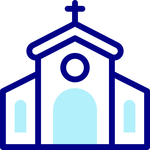 教会 Detailed Mixed Lineal color icon
